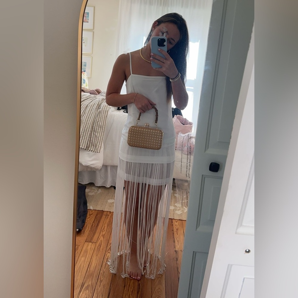 NWT BCBGeneration White Fringe Dress